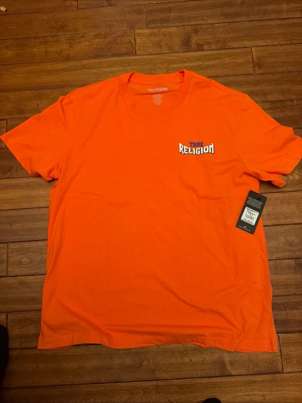 True Religion Silicone World Tour Tee XL Koi Orange Graphic T-Shirt NWT‎